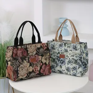 Women's Tote Bag New Product, Thickened Knitted Jacquard Fabric, Tote Bag, Work Portable Shopping Bag