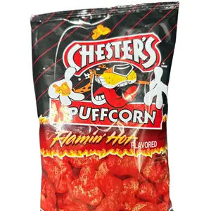 CHESTER'S  PUFFCORN FLAMIN HOT. FLAVORED BAG travel snack