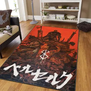Berserk Anime Rug - Dark and Intense Design Featuring Guts from the Iconic Manga