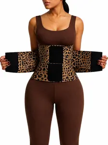 HAGIG Women's Leopard Print Waist Trainer Belt Adjustable Waist Support Wrap Comfortable Everyday Wear