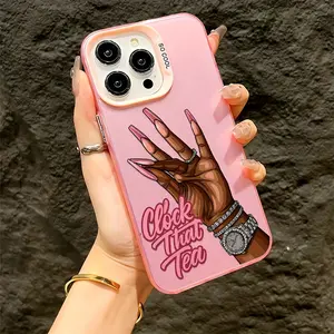 Fashion Creative English Clock That Tea Pattern Phone Case Suitable for iPhone 17 Air 16 15 14 Plus 13 12 11 Pro Max Plus Military grade Anti fall and Anti shock Measures, Perfect Gift for Family and Friends