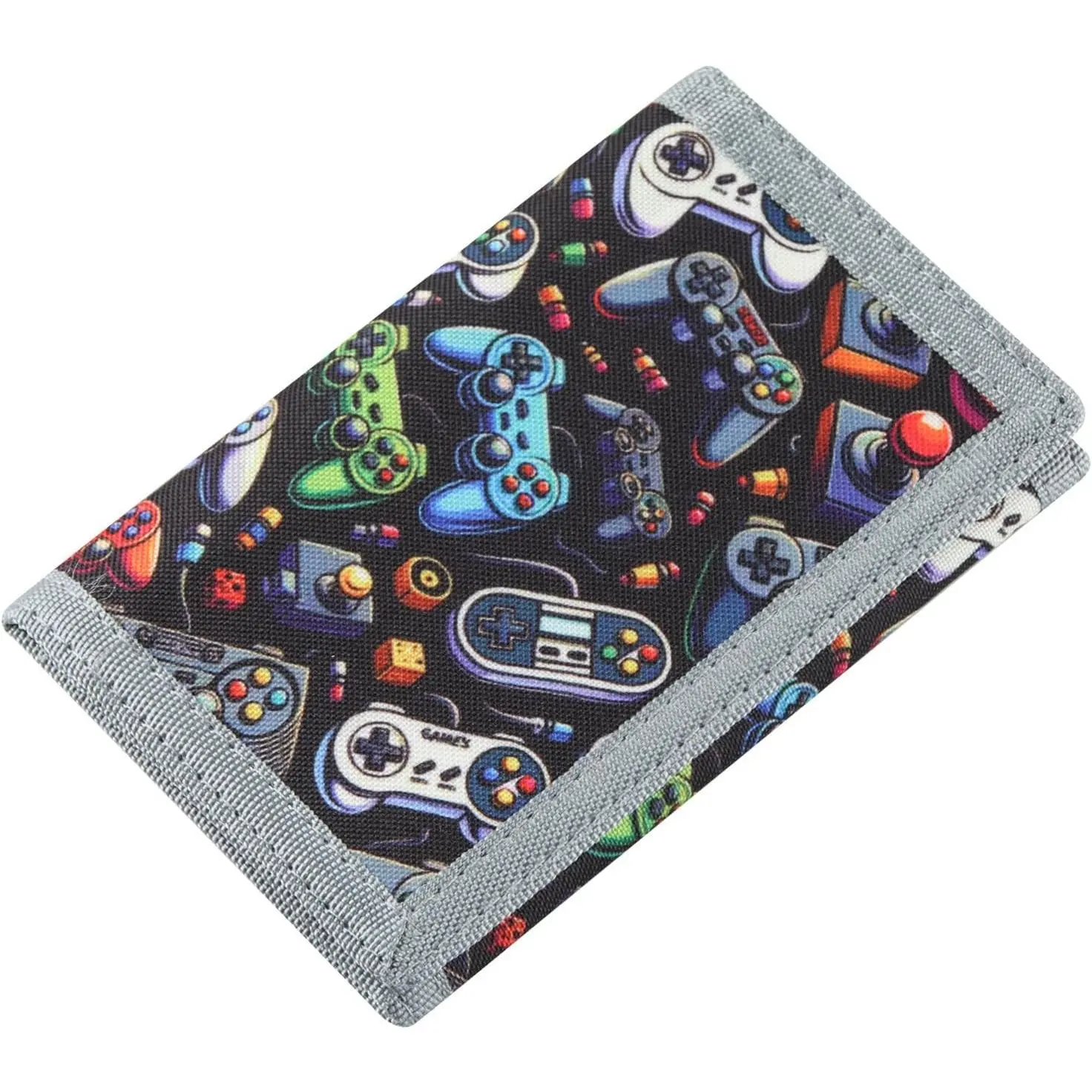 KF5-KWL15 Kids Wallet for Boys & Girls w/Coin Pocket, Video Game Toddler Wallet for Ages 4-12, Perfect for Christmas/Birthday Gifts