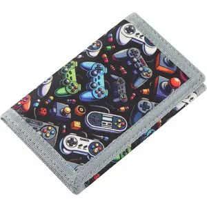 KF5-KWL15 Kids Wallet for Boys & Girls w/Coin Pocket, Video Game Toddler Wallet for Ages 4-12, Perfect for Christmas/Birthday Gifts