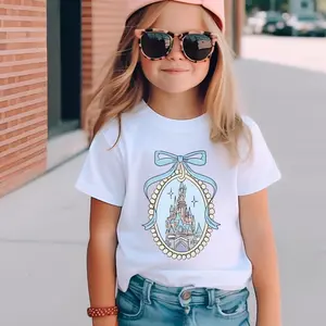 Castle And Coquette Bow Kids Shirt, Vintage Castle Kid, Girls Trip Tee, Coquette Bow Baby Gift Tee
