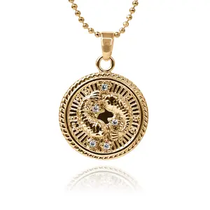 Pisces Zodiac Coin Necklace