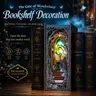 CUTEBEE LED Glowing Book Nook DIY Kits - Magic Wizard Portal 3D Wooden Puzzle, Bookshelf Insert Diorama Craft Gift for Adults & Teens