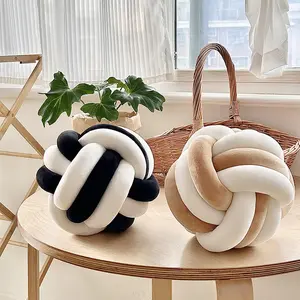 Two-Piece Hand-Woven Ball Set, Soft Home Decor Pillows, Dual-Color Splicing Technology, Modern Art Pillow for Bedroom Bed, Living Room Sofa, Soft Cushions