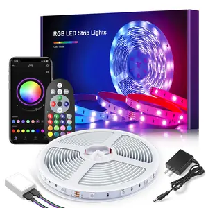 100Ft Music Sync Color Changing LED Strip Lights with Remote, App Control, Built-in Mic (APP+Remote+Mic)