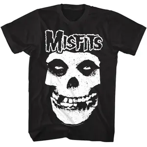 Misfits Shirt Men's Skull Logo Punk Rock Band Merch Concert Tour Graphic Tees