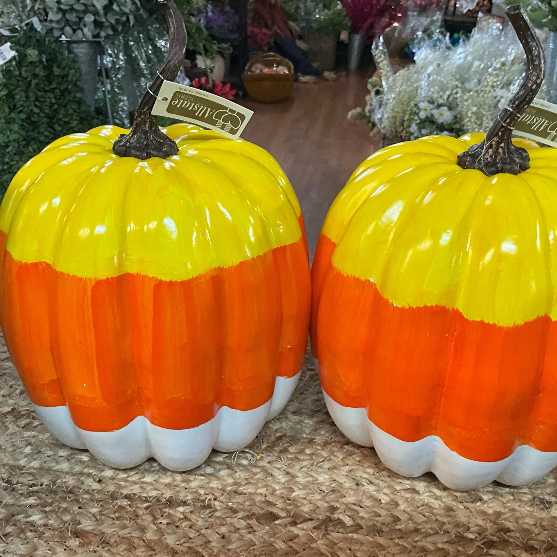Candy Corn Band Pumpkin, 10.7” x 2”