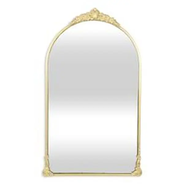 Cheungs 5917GD Everlaine Rectangle Modern Vintage Victorian Glam Gold Hanging Wall Accent Mirror, Home Room & Entryway Decor, Hanging Mount