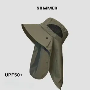 Spring/Summer Fisherman's Hat Detachable Outdoor Fishing Face Covering Neck Protection Sun Hat