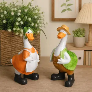 Duck Couple Figurines - Country-Style Adorable Home Decor Statues, Home Supplies for Space Decoration