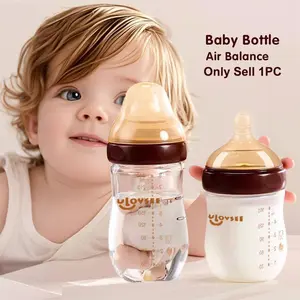 Professional Baby Bottle, Breastfeeding Bottle, 1 Count Detachable Glass Anti Colic Feeding Bottle with Bottom Air Balance Hole, Milk Bottle for Newborn, Perfect Gift for Newborn