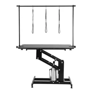 【fathersdaygift】VEVOR 109cm Hydraulic Pet Grooming Table, Heavy Duty Dog Grooming Arm for Medium/ Small Dogs, Height Adjustable Dog Grooming Station, Anti Slip Tabletop /Dog Grooming Station, Max Bearing 182kg