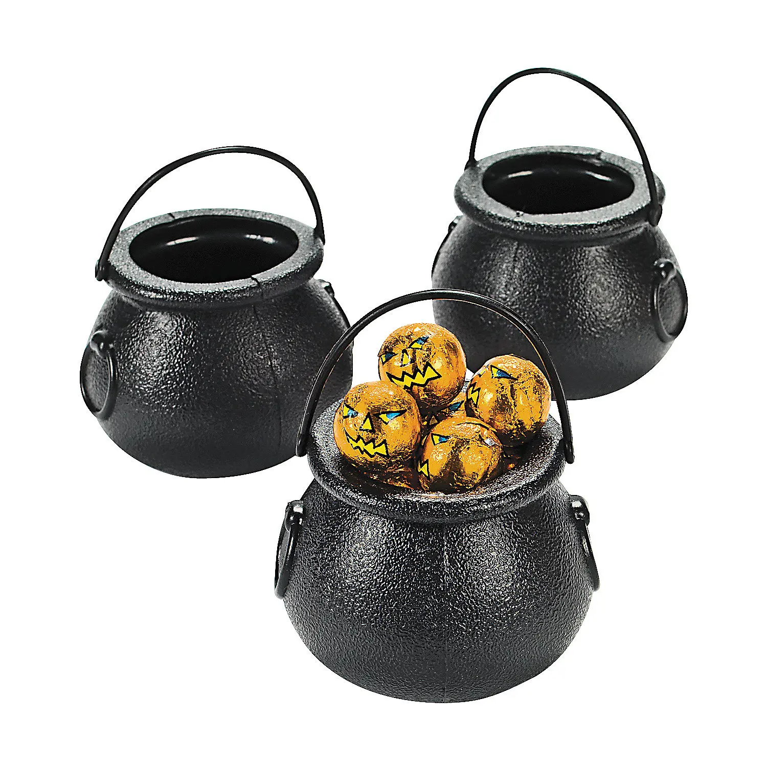 72 Pcs Decorative Black Plastic Kettle-Shape Candy Containers (2.25" x 2.75") - Unisex Kitchenware Drinkware Accessories, Party Favors, Table Decor