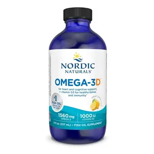 Nordic Naturals Omega-3D Liquid - Cognition, Immune, & Bone Support, 8 oz