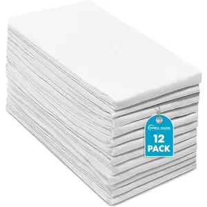 Flour Sack Towels 24"x24" (12 Pack) – 100% Cotton, Lint-Free, High Absorbent Tea Towels – Perfect for Dish, Baking, Crafting