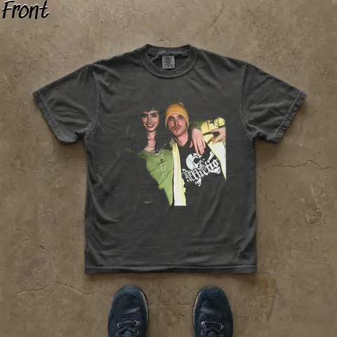Gildan Men's Fitted Round Neck Cotton Casual T-Shirt - Short-Sleeve, Pull-On, White Lightweight All-Seasons Streetwear, Digital Breaking Bad Jesse Pinkman & Jane Margolis Retro Graphic Shirt, Cold Wash Only
