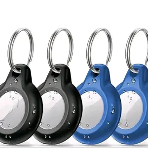 Waterproof Airtag Keychain with Soft Silicone Holder Case Key Ring Lightweight Anti-Scratch Easy Installation Smart Airtag Key Finder Wallet Locator Luggage Pet Tracker Mini GPS Tracker for OIS