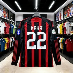 Home Kit/22# KAKA/Retro/Long Sleeve/Soccer Jersey/Fans Version/Black Red