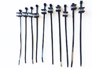HellermannTyton 156-00591 Cable Tie and Edge Clip 50lb 8.0" Long EC20 Panel Thickness .12"-.24" PA66UV Black 10/bag