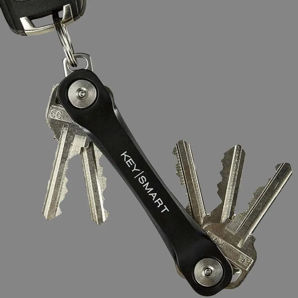 212 MAIN Curv Group 249765 KeySmart Flex Minimalist Keychain, Compact Form Daily Carry Key Holder, Holds 8 Keys, Black