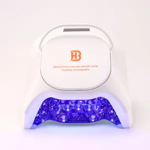 BHSMART- Pro Professional Hybrid 86W Wireless Rechargeable UV LED Nail Curing Lamp Cordless Nail Dryer for Gel Nails, Manicure, Pedicure White
