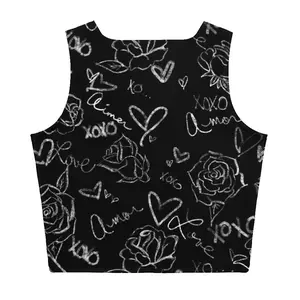 Black Rose Crop Top