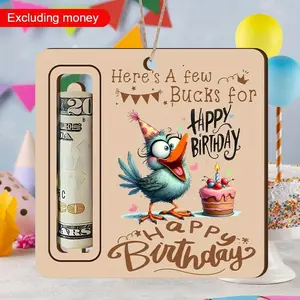 Bird Pattern Birthday Money Gift Holder, 4 Counts/set Cute Bird Design Birthday Money Gift Card Holder, Party Gifts for Birthday Party
