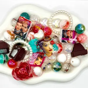 Love for Lucy, Colorful Resin and Acrylic Beads & Charms Mix for DIY Beaded Pens Keychains Phone Chains Sun Catcher Car Hanger and Other DIY Jewelry Accessories Crafts or Projects
