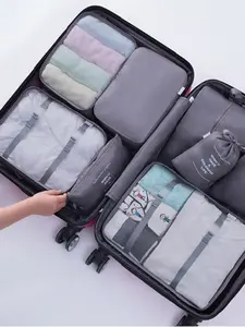 Travel Organizer 7-Piece Set, Durable Space-Saving Design, Clothes Shoes Packing Cubes, Luggage Organization, Travel Storage Bags