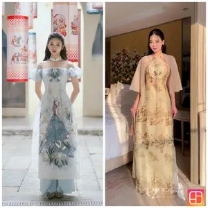 Vietnamese Ao Dai  M20  ( Vietnamese Size ) / Áo Dài Cách Tân Truyền Thống Việt Nam/ Girl Ao Dai / Luna Ao Dai / Áo Dài Tết