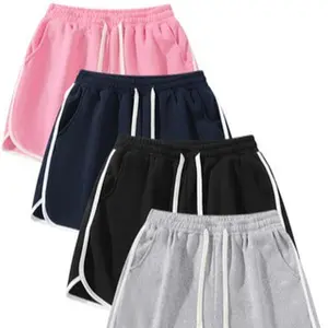 Men's casual wide-leg shorts, elastic drawstring waistband, summer slim fit solid color sports style, soft and comfortable, suitable for everyday wear