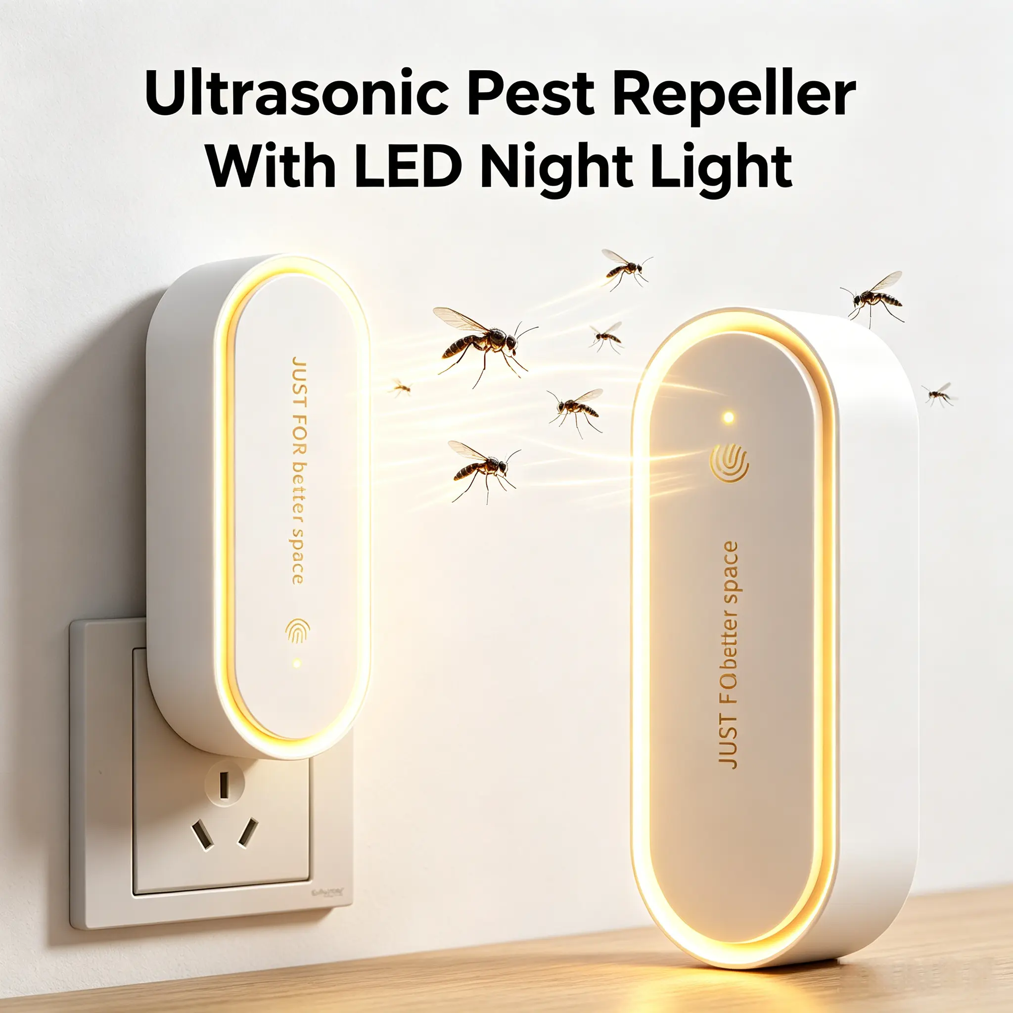 Fly Repellents Ultrasonic Plug in,Portable Noiseless Aroma Diffuser for Home | Multifunctional Aroma Diffuser Night Light for House, Garage, Warehouse, Office, Hotel Generic, Includes Replacement Scented Aroma Pads