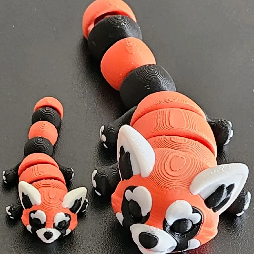 Red Panda Fidget Toy – 3D Printed Articulated Mini Figurines | Magnet, Keychain & Tree Stump Option Woodland Animal Biodegradable