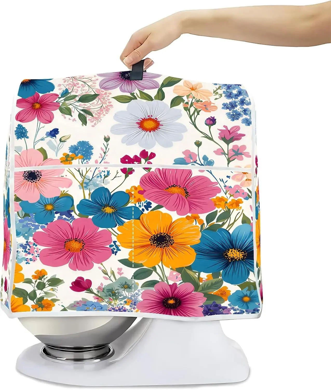 Mixer Dust Cover for 6-8 Qt Stand Mixer, Cloth Cover with 2 Storage Pockets for Stand Mixer Protective Covers Large for 6-8 Quart Mixer