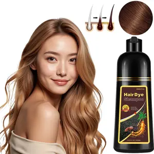 Light brown hair dye, easy to color without irritation, soft and long-lasting hair care, unisex, black hair dye, red hair dye,Brown hair dye hair dye shampoo Haircare