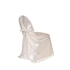 Satin Self-Tie Universal Chair Cover White