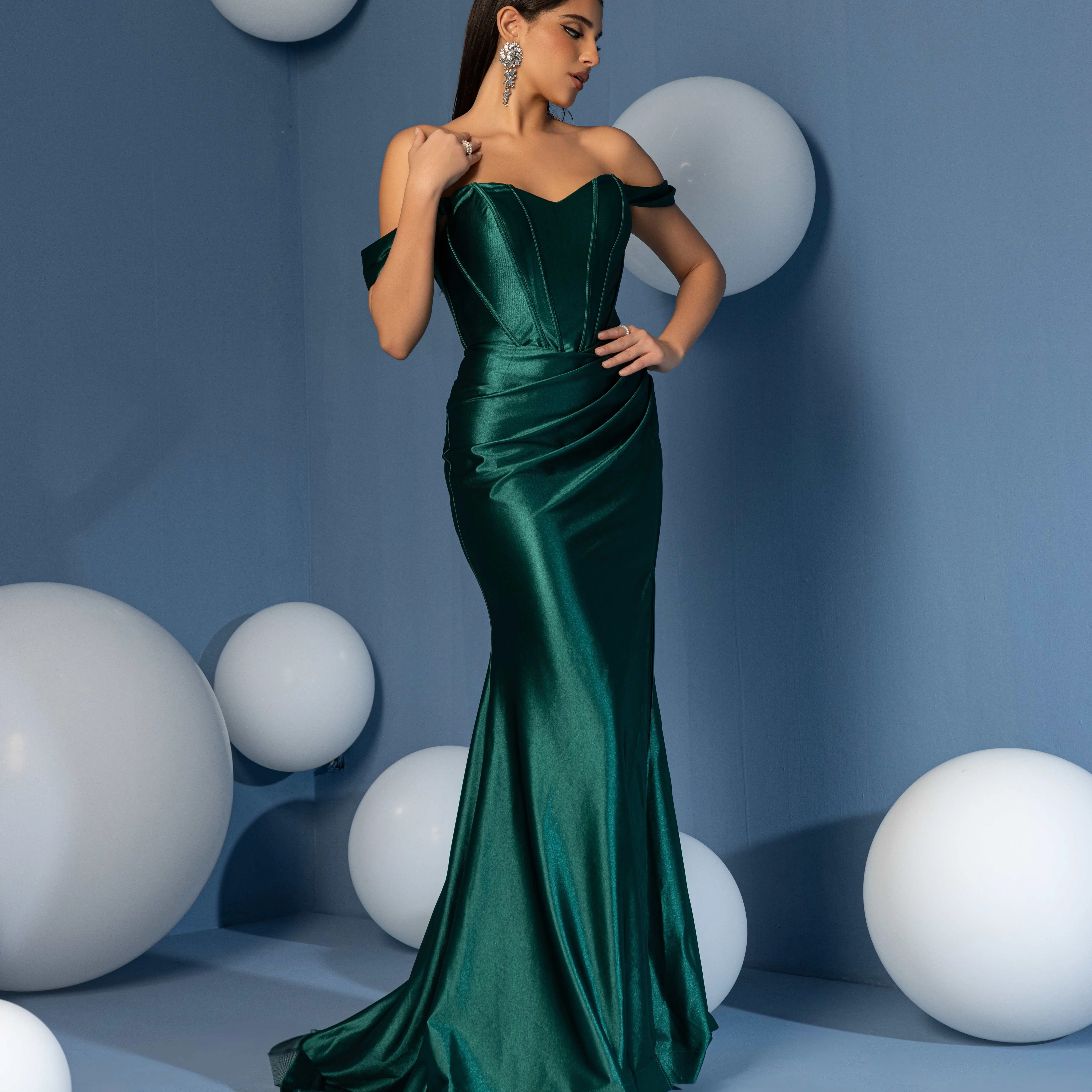 mermaid evening dress uk Puff Sleeve Lace Mermaid Dress I Prom Dresses