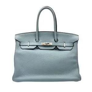 Pre-owned HERMÈS Togo Leather Tote Bags Birkin 35 Blue Togo with Palladium Hardware 2009 HR112