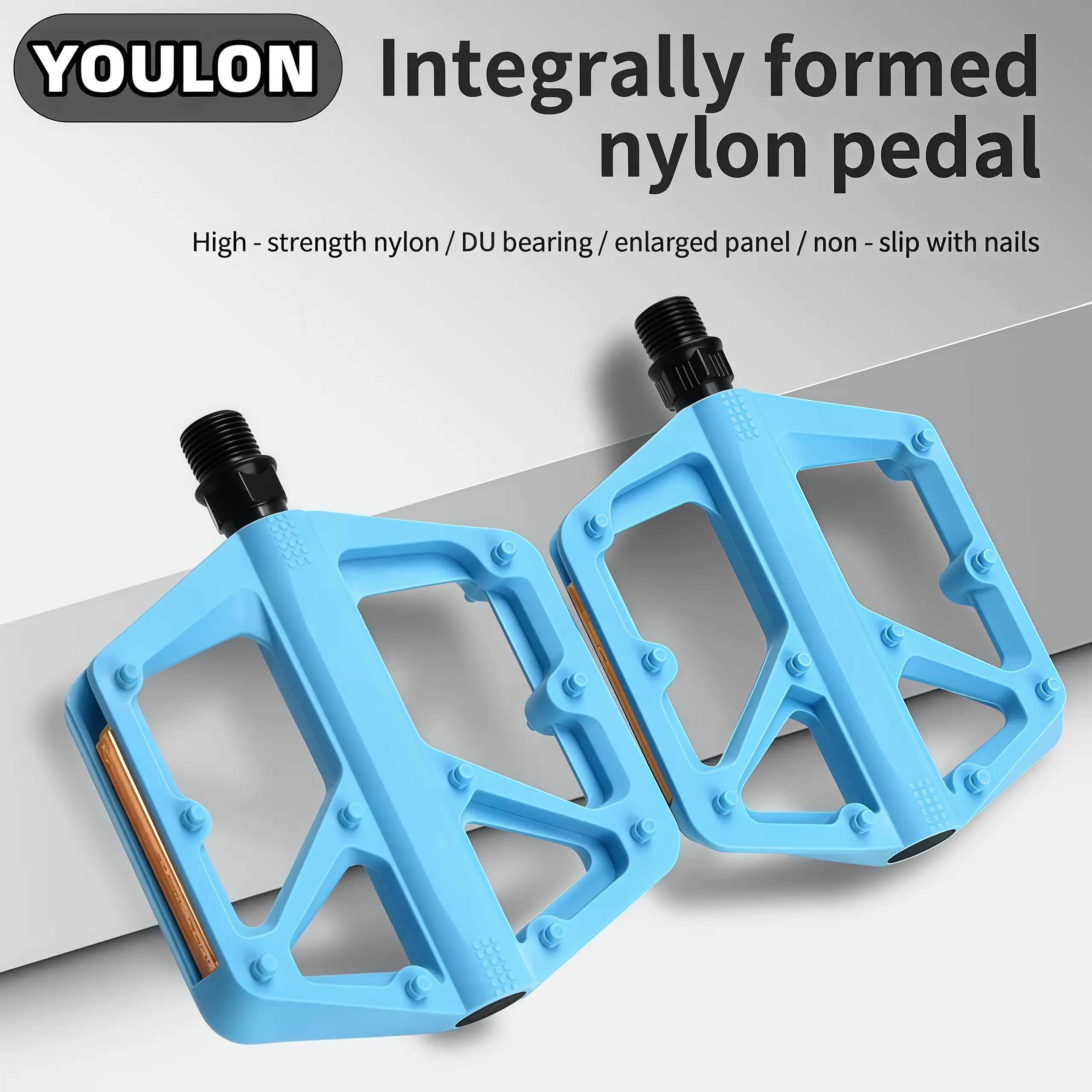 Wide-Platform Nylon Bicycle Pedals with Anti-Slip Design – Suitable for Mountain and Road Bikes