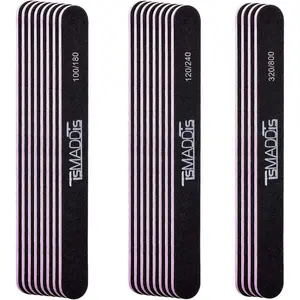 Nails File 20 PCS Double Sided Emery Board for Natural Acrylic Nails 100 120 180 240 320 800 Grits, Professional Manicure Pedicure Tools