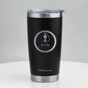 BADASS 20 oz Portable Stainless Steel No-Spill Tumbler with Leak-Proof Lid, Mug for Music Accessories Enthusiasts
