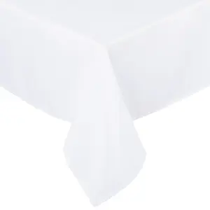 Unique Bargains Rectangle Tablecloth - and Wrinkle Washable Snow White Table Cloths, Dining Table Cover Protector for Parties Holiday Indoor Outdoor 59x83 Inches