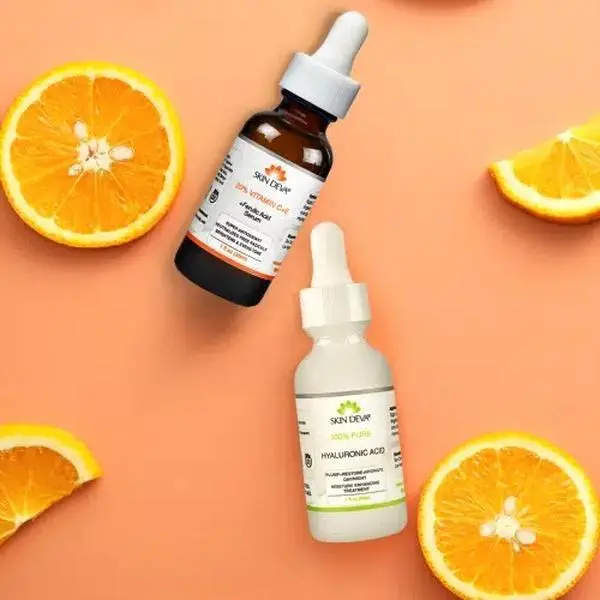 Bright & Hydrating Duo | Vitamin C+E + Ferulic Acid + 100% Pure Hyaluronic Acid Moisture Radiant Serums Skincare Comfort Moisturizer Hydrate Moisturizing
