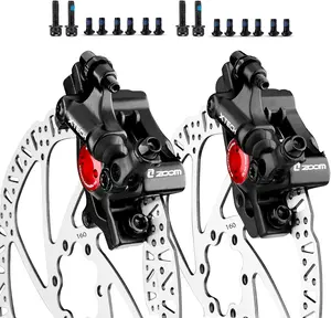 Hycline XTECH HB-100 Hydraulic Disc Brakes, Cable-Actuated Dual-Piston Calipers, Front and Rear Disc Brakes Kit for MTB, Road & E-Bike