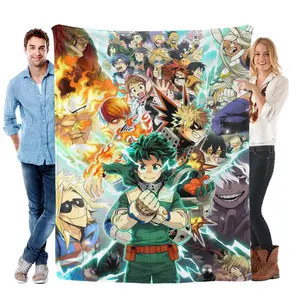My Hero Academia Vibrant Character Collage Blanket: Soft Plush Texture, Anime-Themed Design & Ideal Christmas Gift for MHA Enthusiasts home blanket