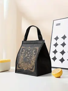 Cat Pattern Lunch Bag, Portable Insulated Lunch Bag, Large Capacity Lunch Bag for Women & Men, Durable Lunch Bags, Lunch Box Bag for School Office Camping Picnic