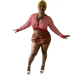 Red Stripes Cardigan - Simple Design as Showcased in the Picture